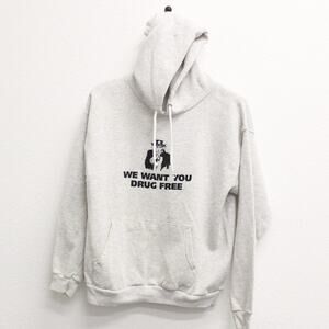 Vintage Oregon National Guard Drug Free Hooded Sweatshirt Large